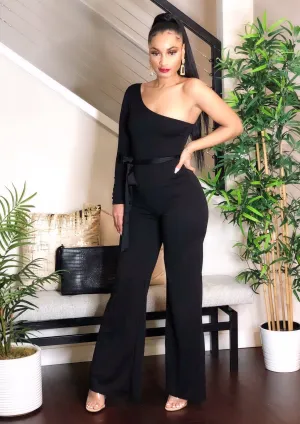 Boss One-Sleeve Black Jumpsuit