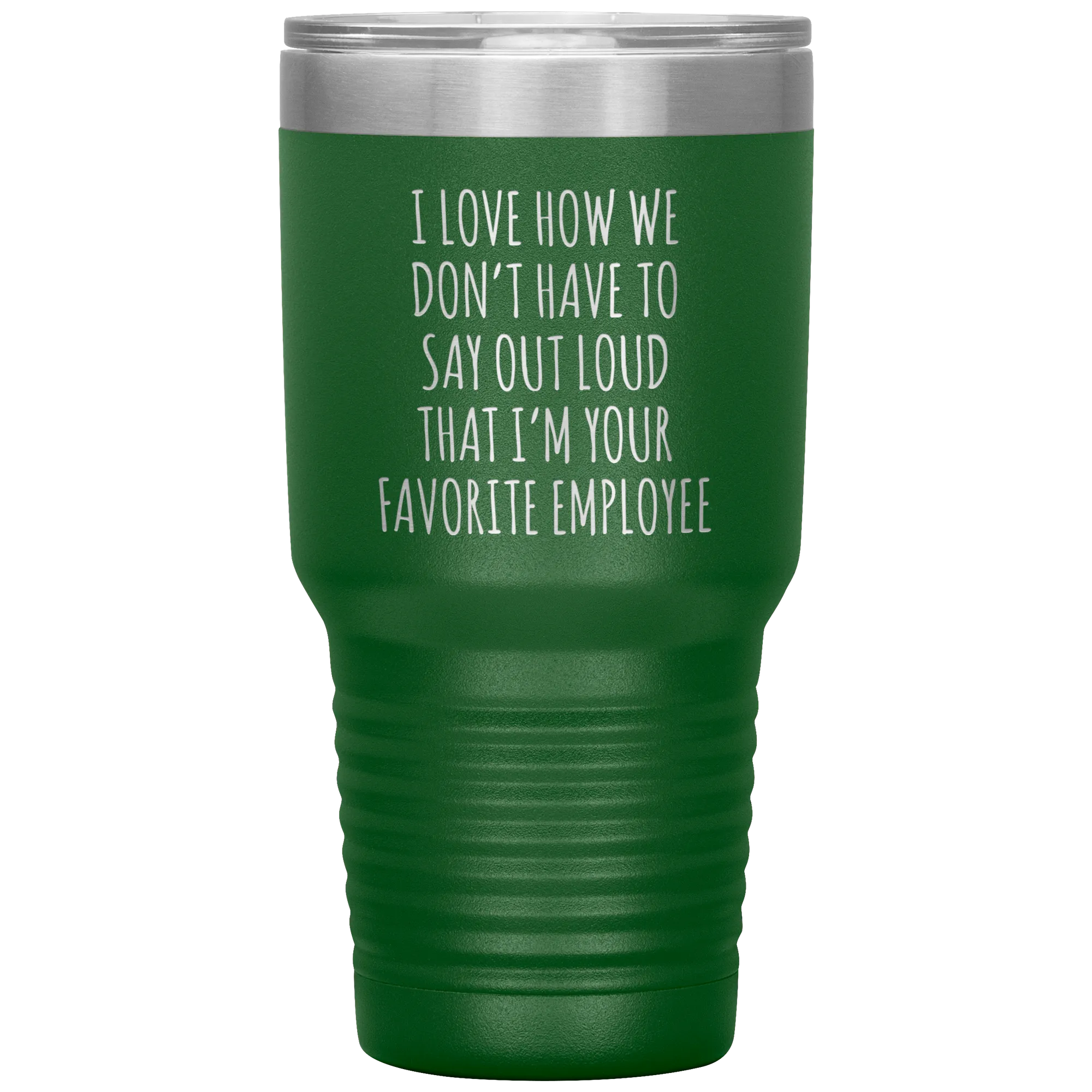 Boss's Day Gift for Boss Mug I Love How We Don't Have to Say Out Loud That I'm Your Favorite Employee  Insulated Travel Coffee Cup 30oz BPA Free
