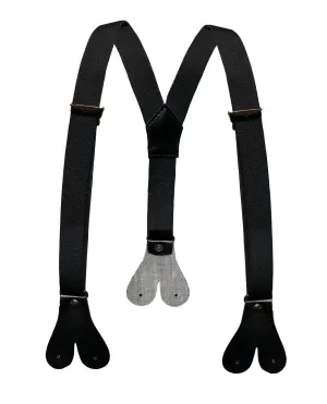 Boys Black Button End Suspenders