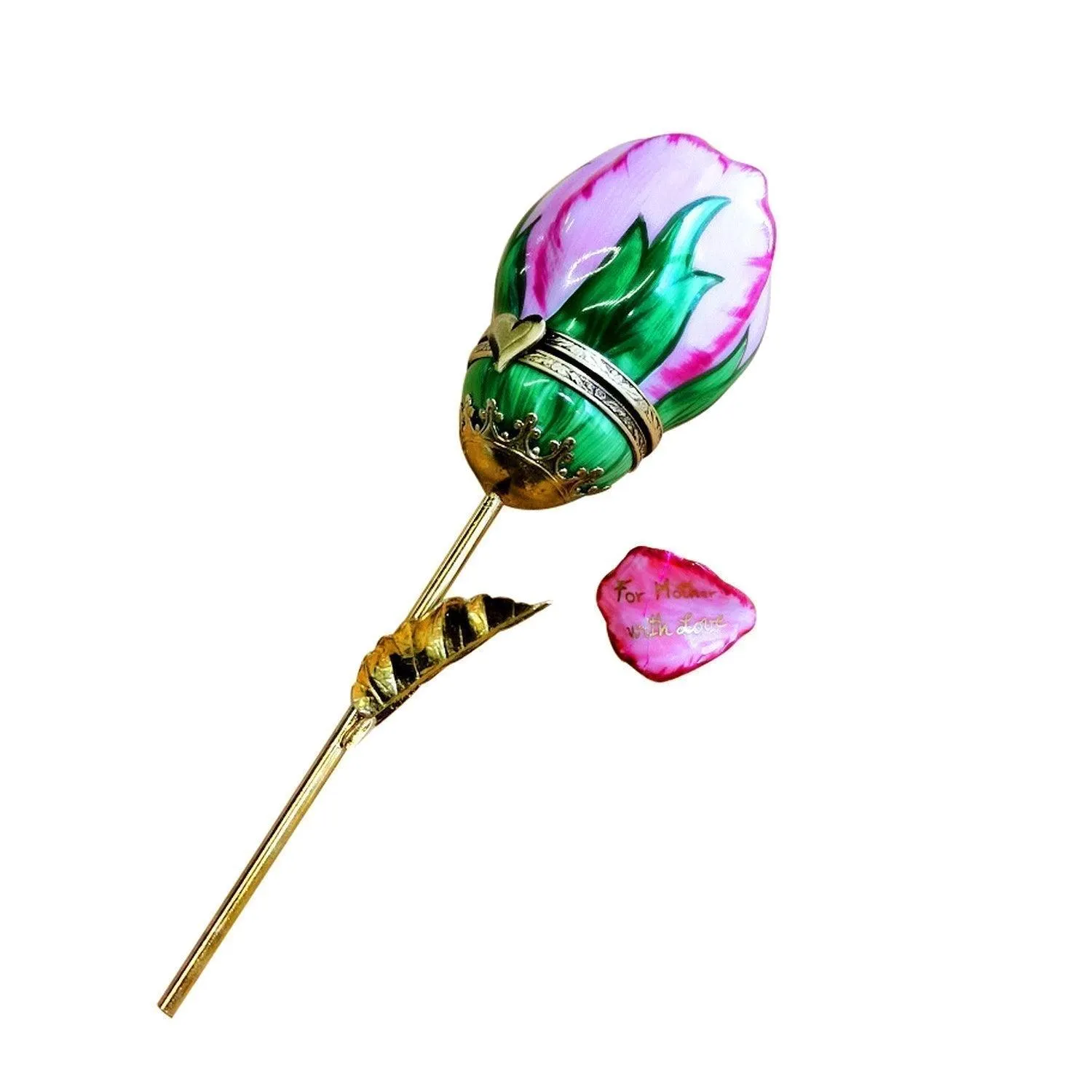 Brass Long Stem Rose for Mother's Day