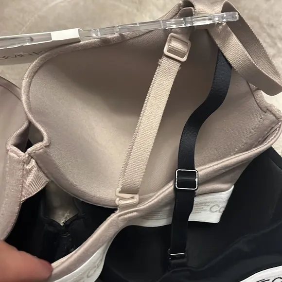Calvin Klein two pack, lightly lined, Demi bras, convertible, straps, new