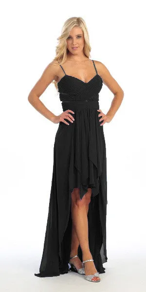 Celavie 3007 Chiffon High Low Dress Spaghetti Straps