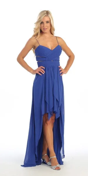 Celavie 3007 Chiffon High Low Dress Spaghetti Straps