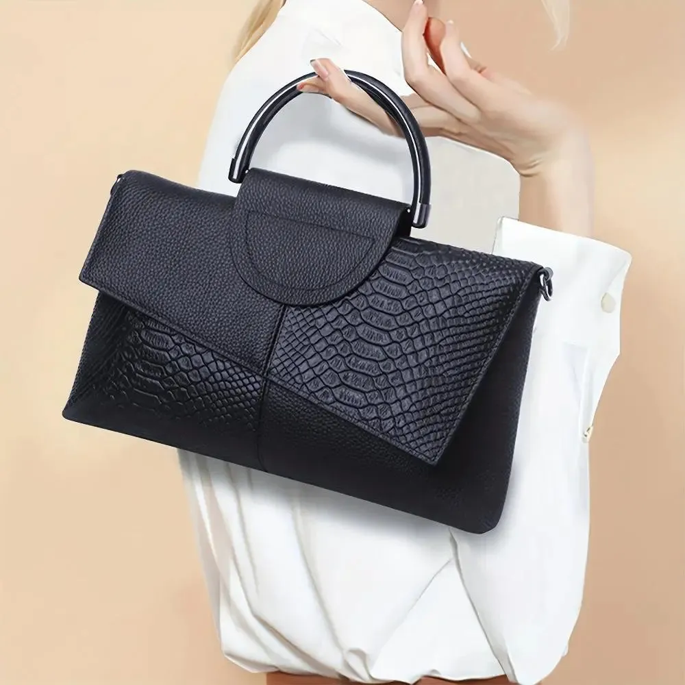 Celeste Croc-Embossed Luxury Bag