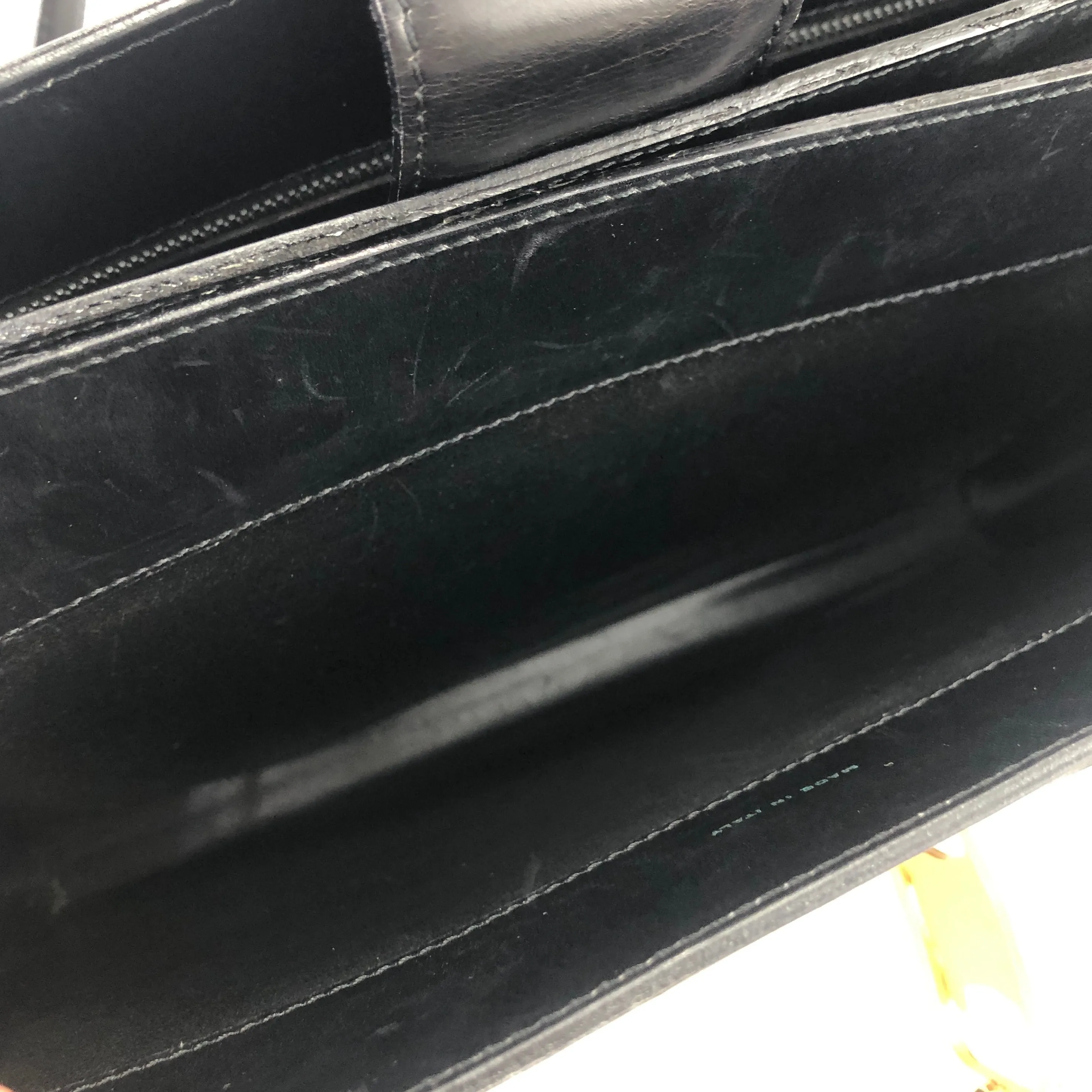 CELINE Triomphe Leather Shoulder bag Black Vintage kuynak