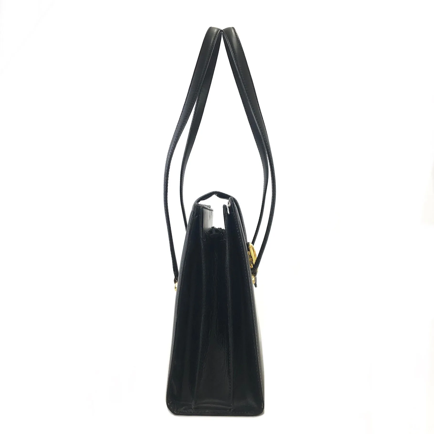 CELINE Triomphe Leather Shoulder bag Black Vintage kuynak