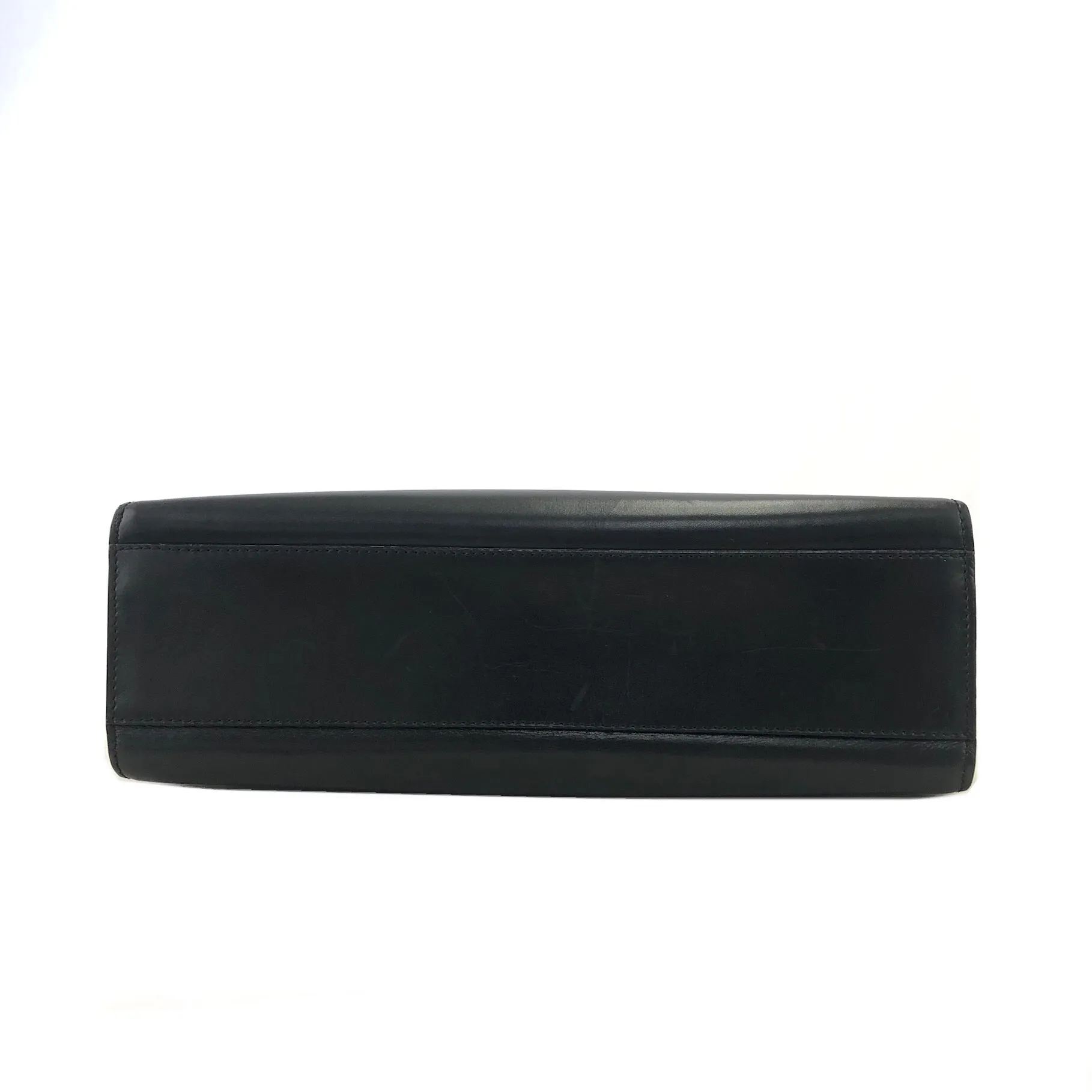 CELINE Triomphe Leather Shoulder bag Black Vintage kuynak