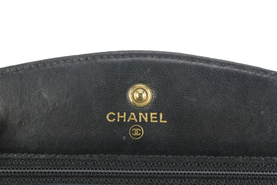 Chanel Black Caviar CC Logo Timeless Wallet on Chain WOC 61cz63s