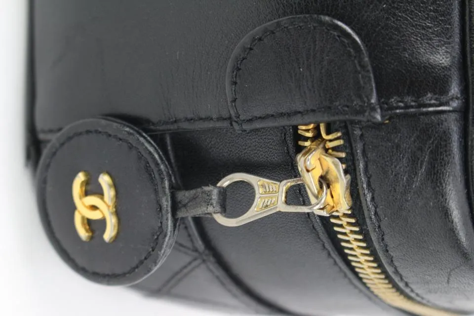 Chanel Black Quilted Lambskin Horizontal Vanity Case 20ck324s