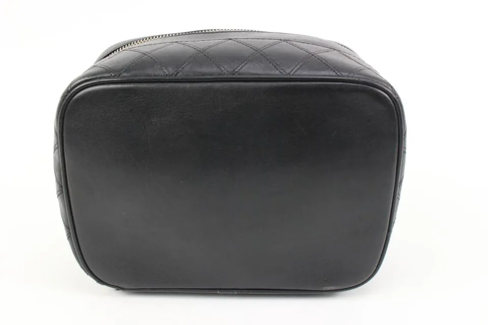 Chanel Black Quilted Lambskin Horizontal Vanity Case 20ck324s