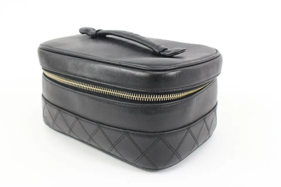 Chanel Black Quilted Lambskin Horizontal Vanity Case 20ck324s