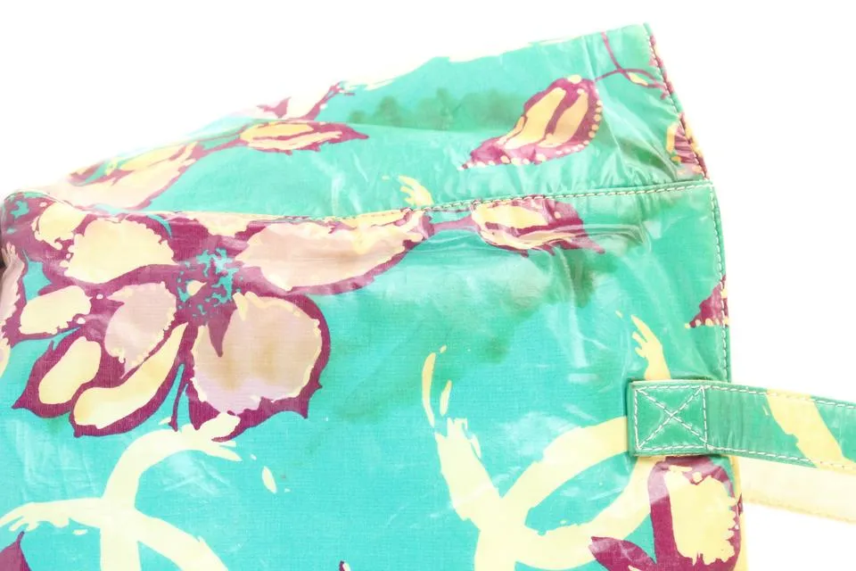 Chanel Blue Floral Shopper Tote Bag 653cks317