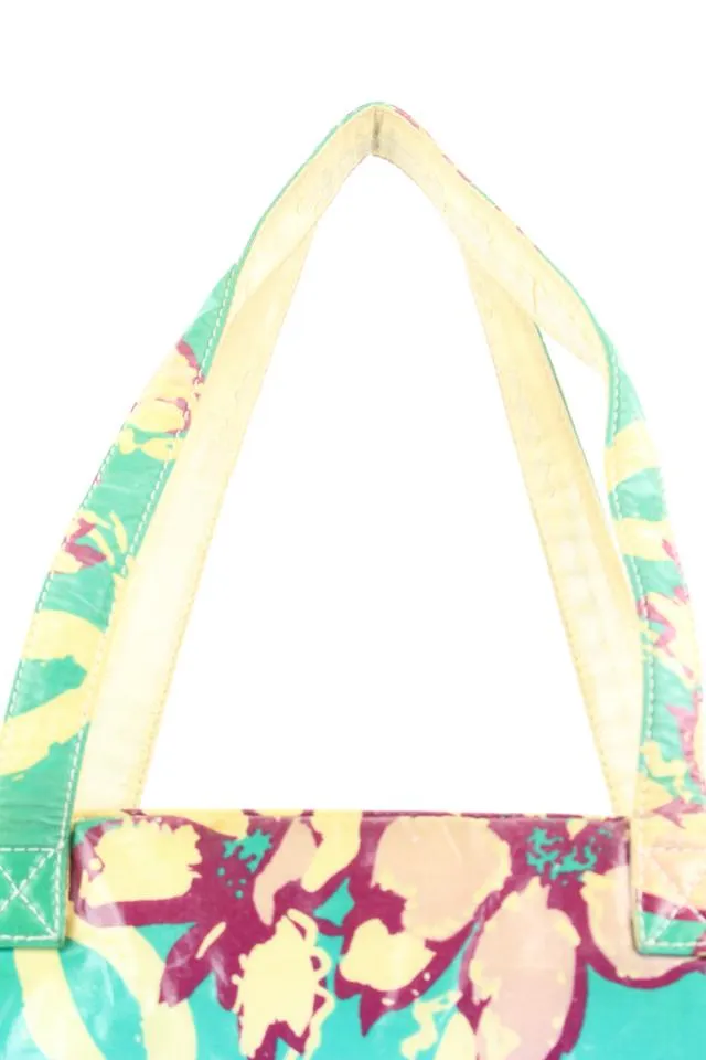 Chanel Blue Floral Shopper Tote Bag 653cks317