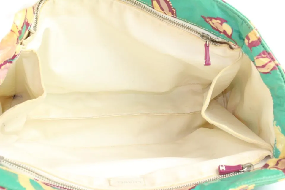 Chanel Blue Floral Shopper Tote Bag 653cks317