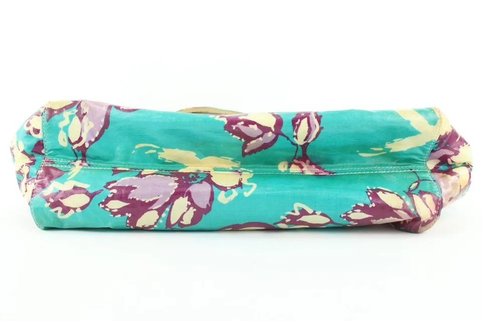 Chanel Blue Floral Shopper Tote Bag 653cks317
