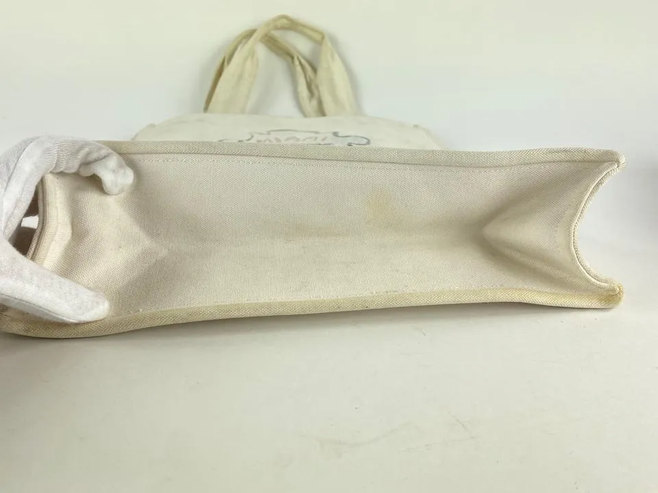 Chanel Off-White CC Logo Shopper Tote 862125