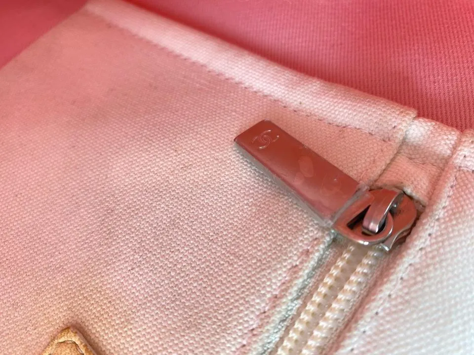 Chanel Off-White CC Logo Shopper Tote 862125