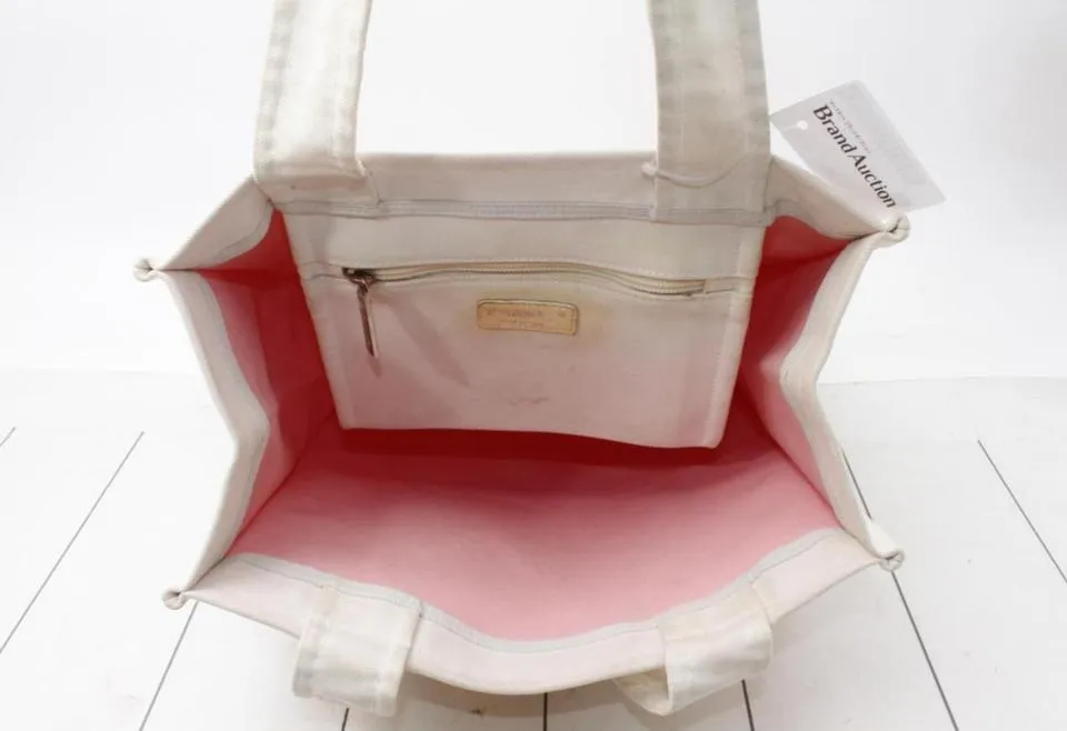 Chanel Off-White CC Logo Shopper Tote 862125