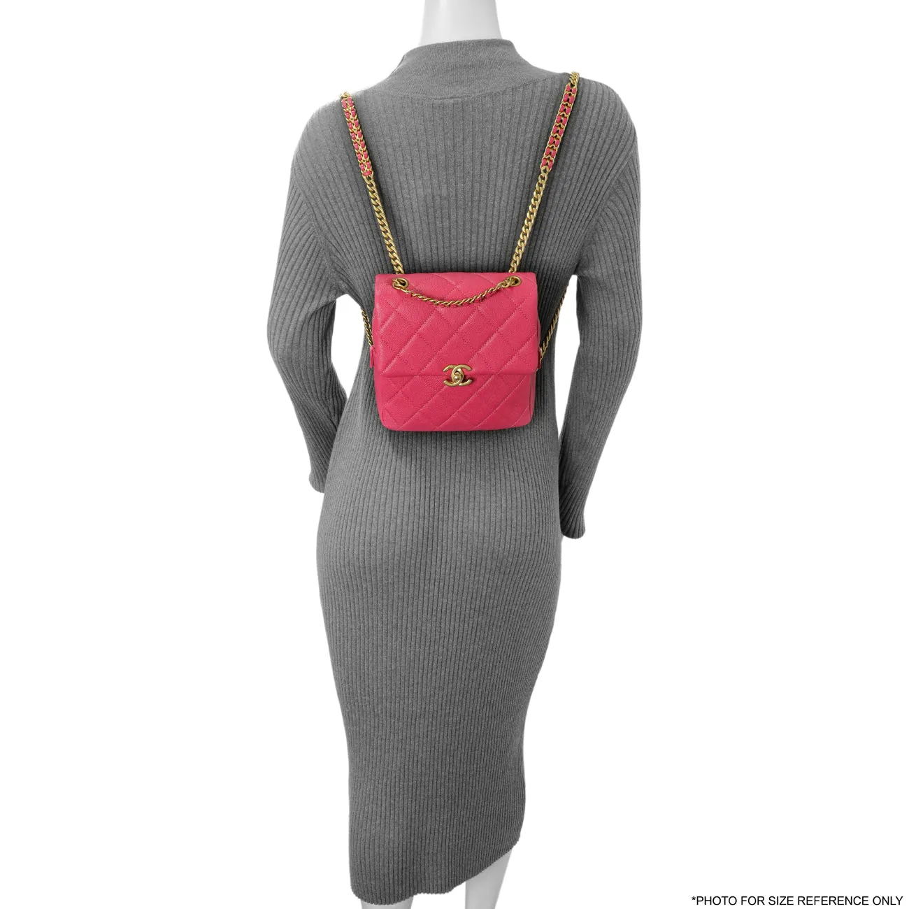 Chanel Quilted Pink Caviar Chain Melody Backpack