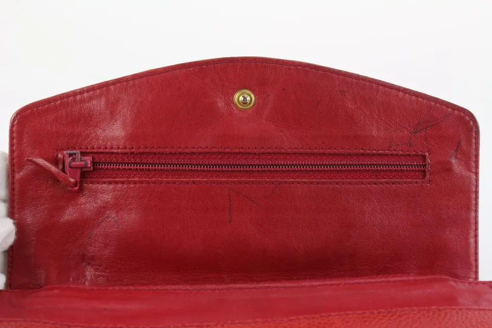 Chanel Red Caviar CC Logo Timeless Wallet 128c47
