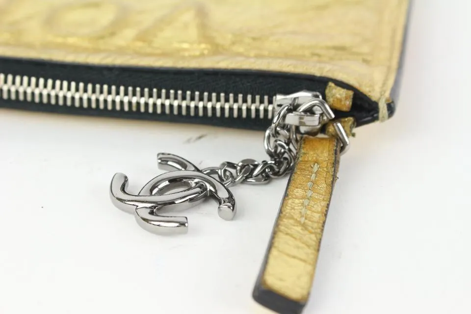 Chanel Votez Coco Gold O-Case Zip Clutch 92cas81