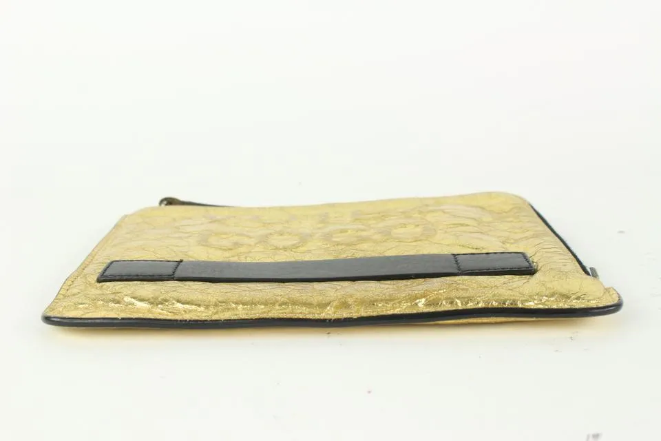 Chanel Votez Coco Gold O-Case Zip Clutch 92cas81