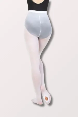 Children's TotalSTRETCH Seamless Convertible Dance Tights (C31) - White