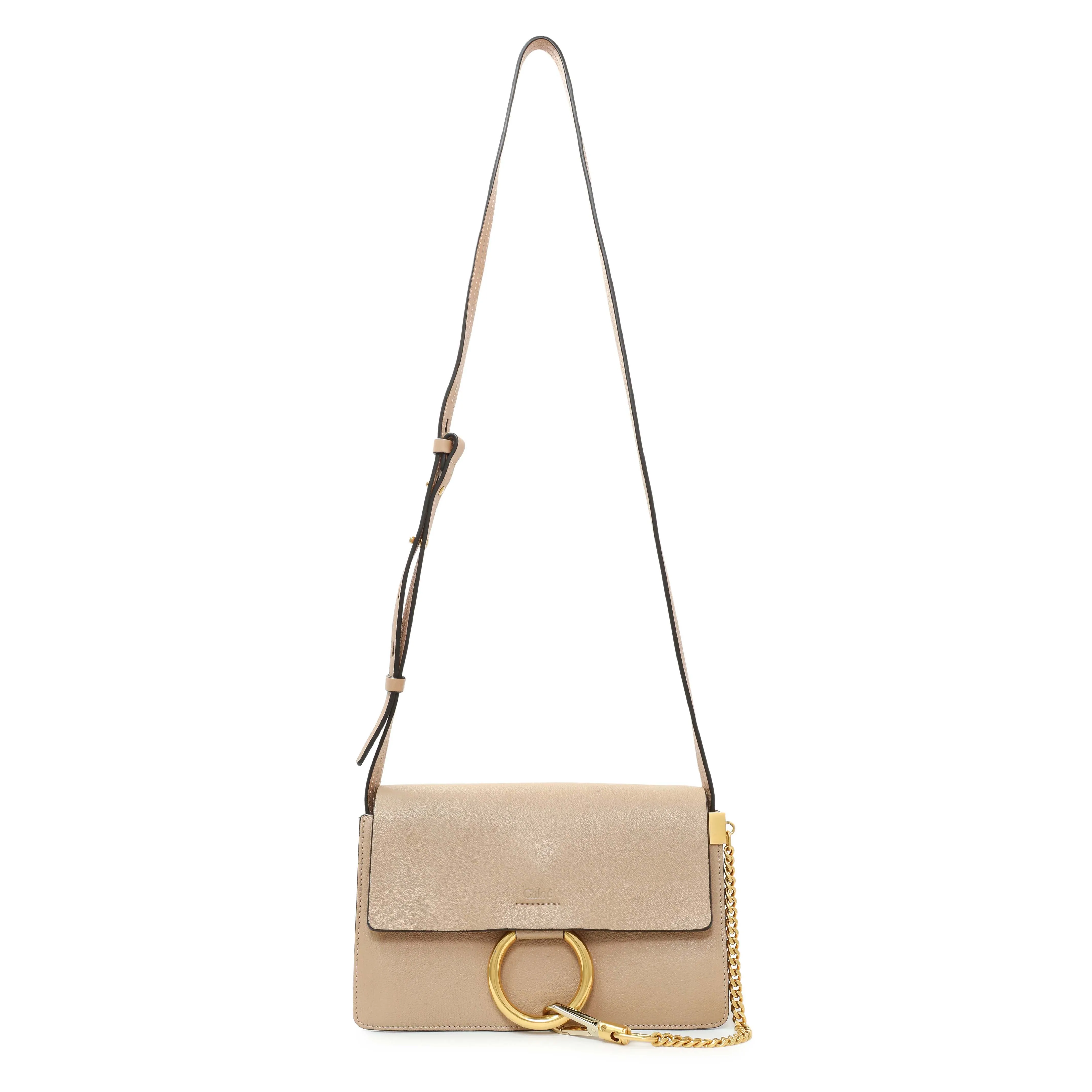 Chloe Beige Grained Calfskin Small Faye Shoulder Bag