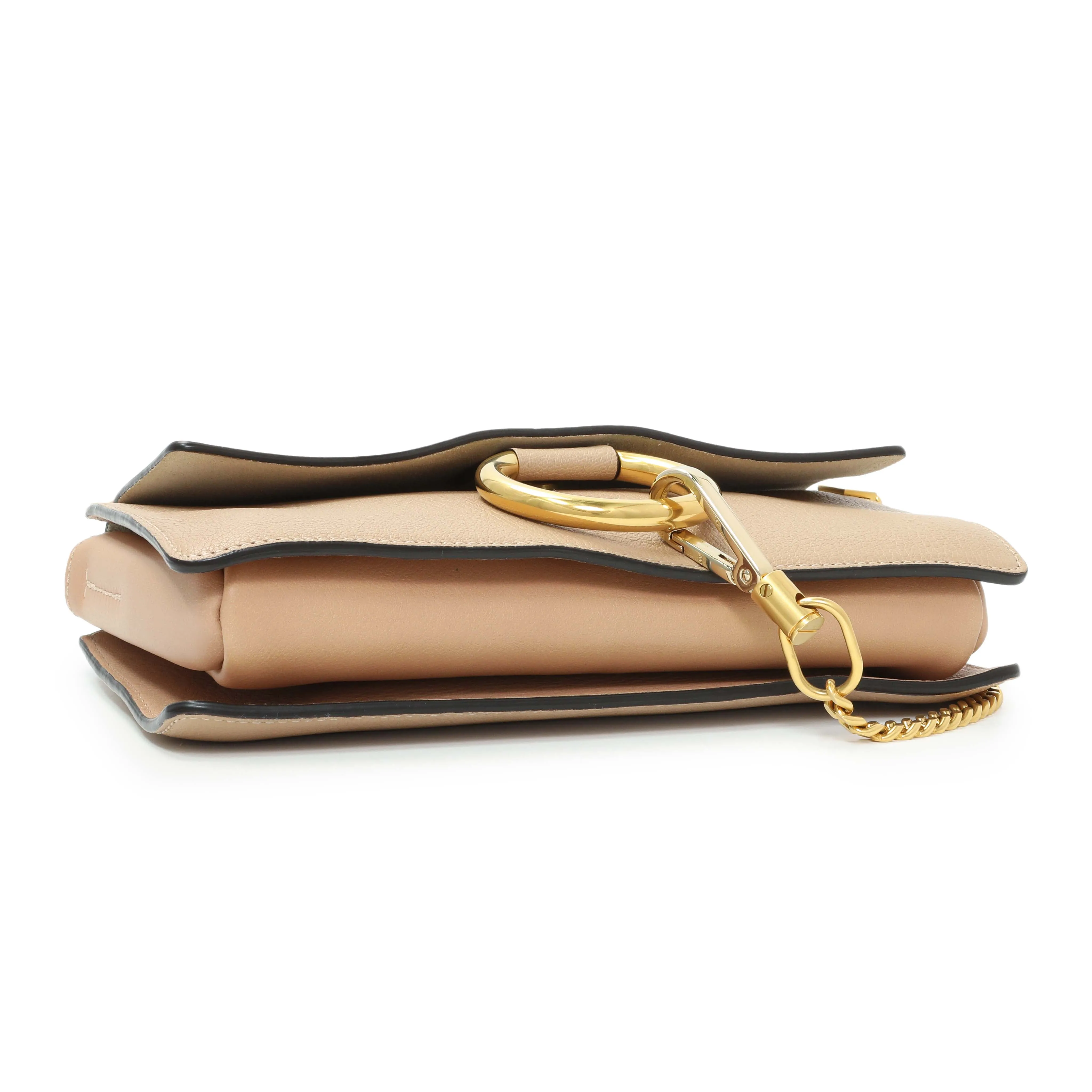 Chloe Beige Grained Calfskin Small Faye Shoulder Bag