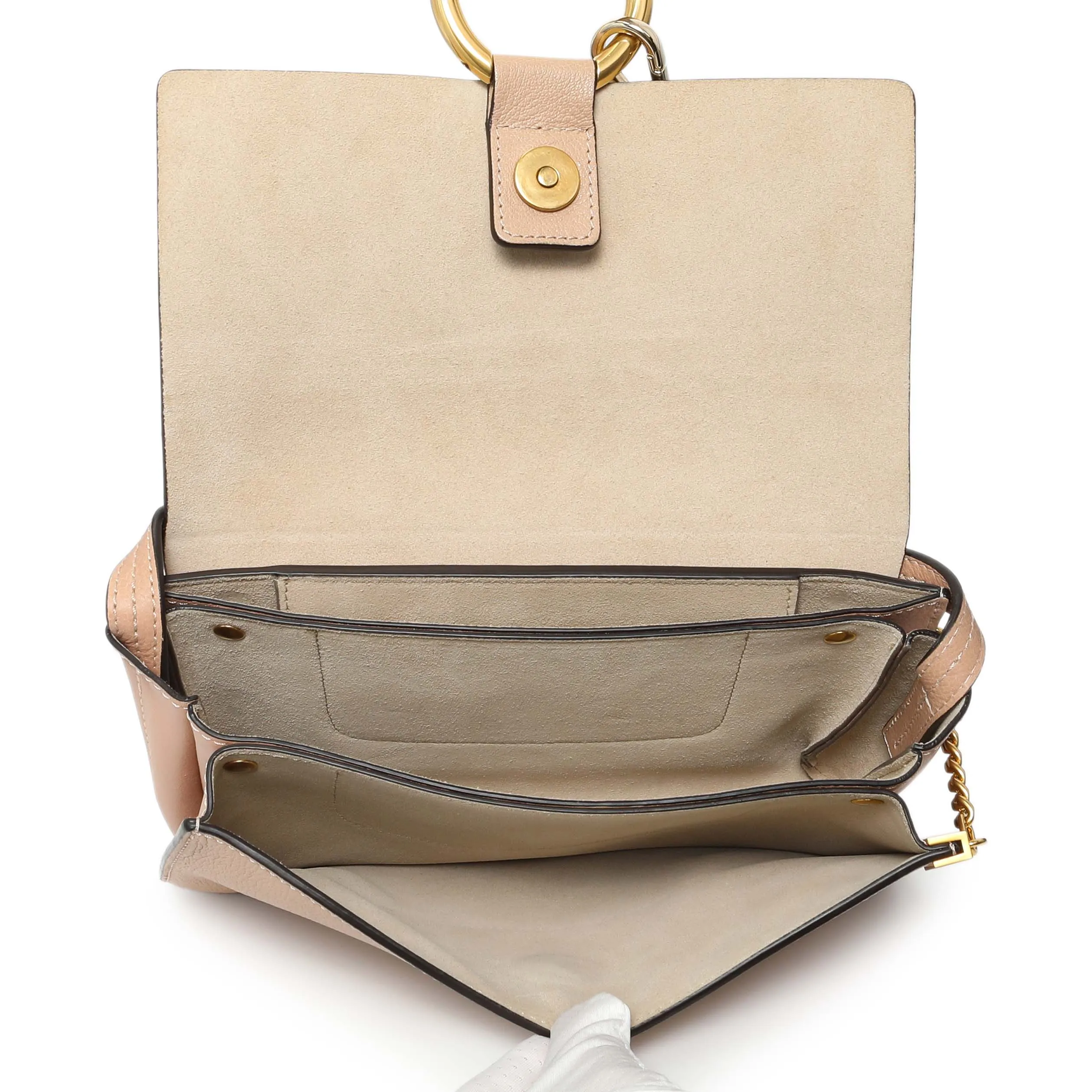 Chloe Beige Grained Calfskin Small Faye Shoulder Bag