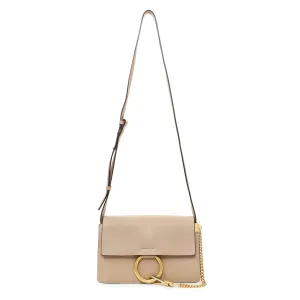 Chloe Beige Grained Calfskin Small Faye Shoulder Bag