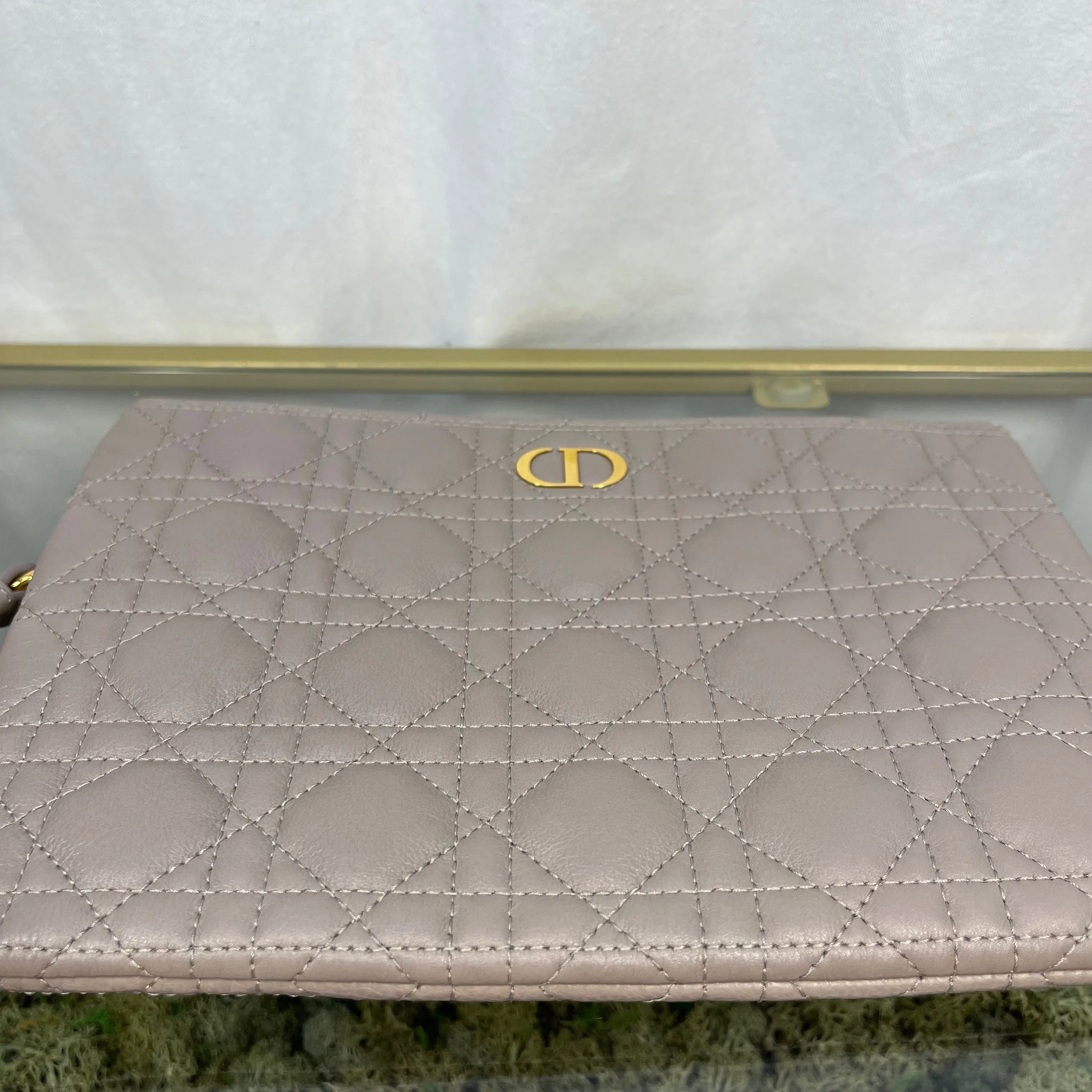 CHRISTIAN DIOR Medium Caro Daily Taupe Pouch