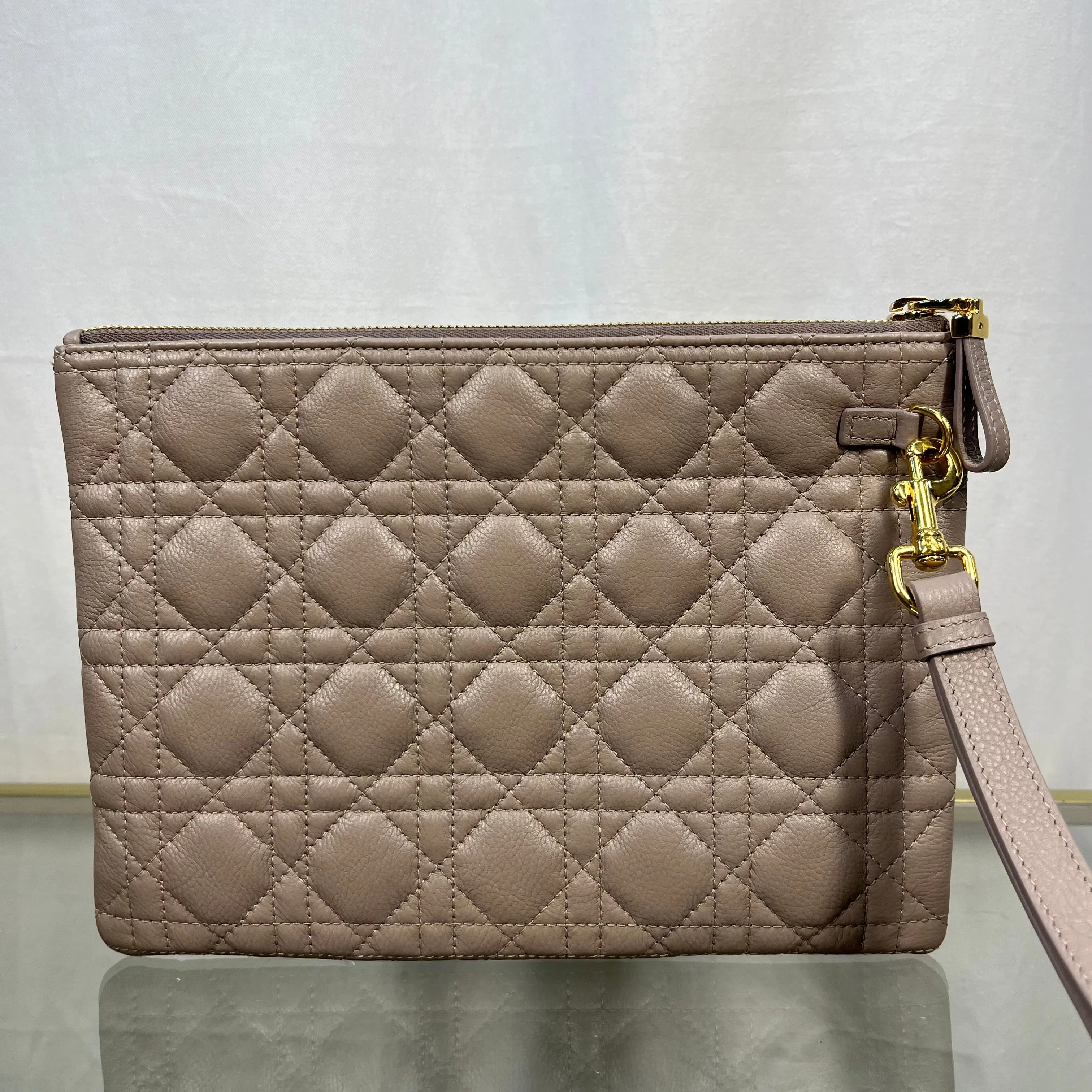 CHRISTIAN DIOR Medium Caro Daily Taupe Pouch