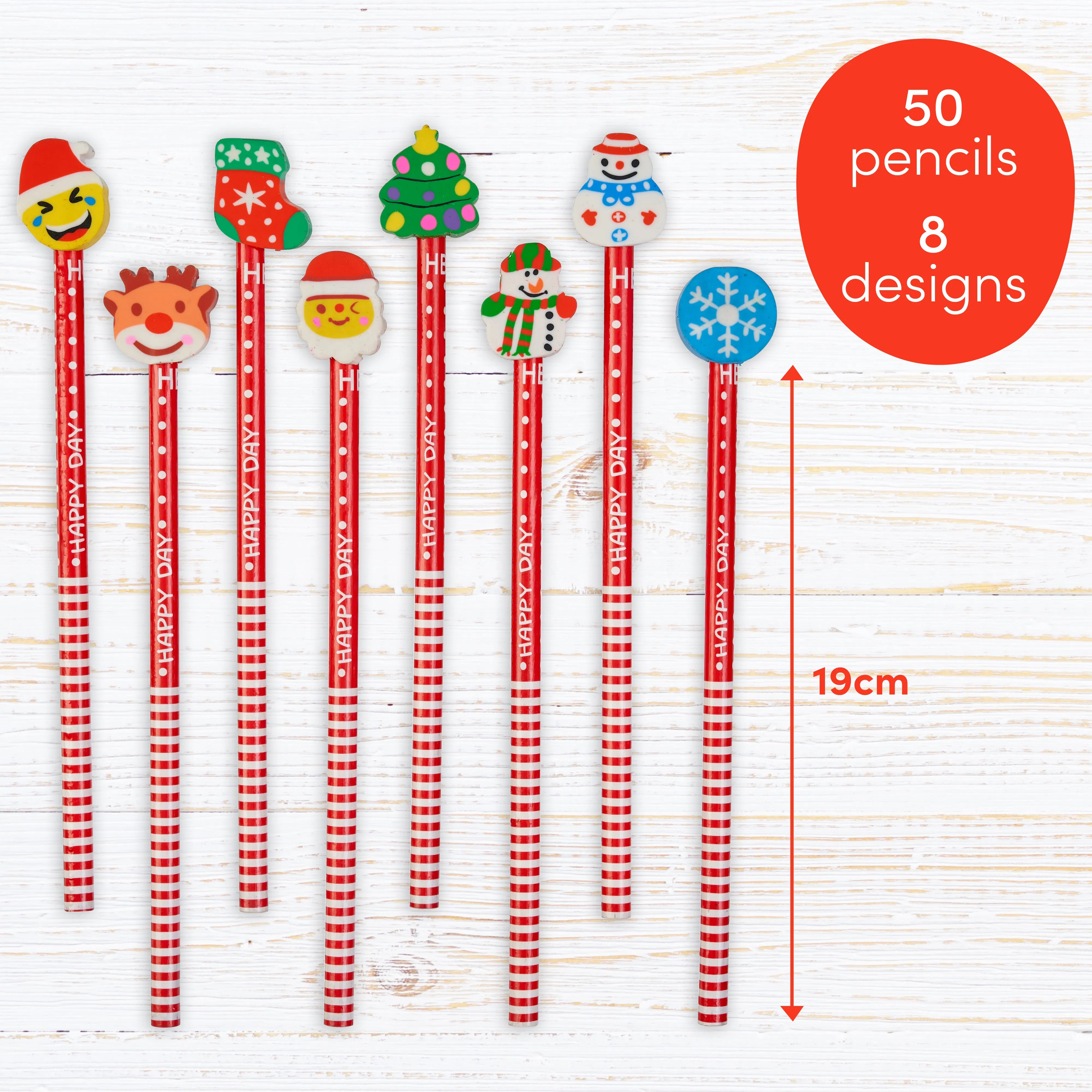 Christmas Pencils with Erasers
