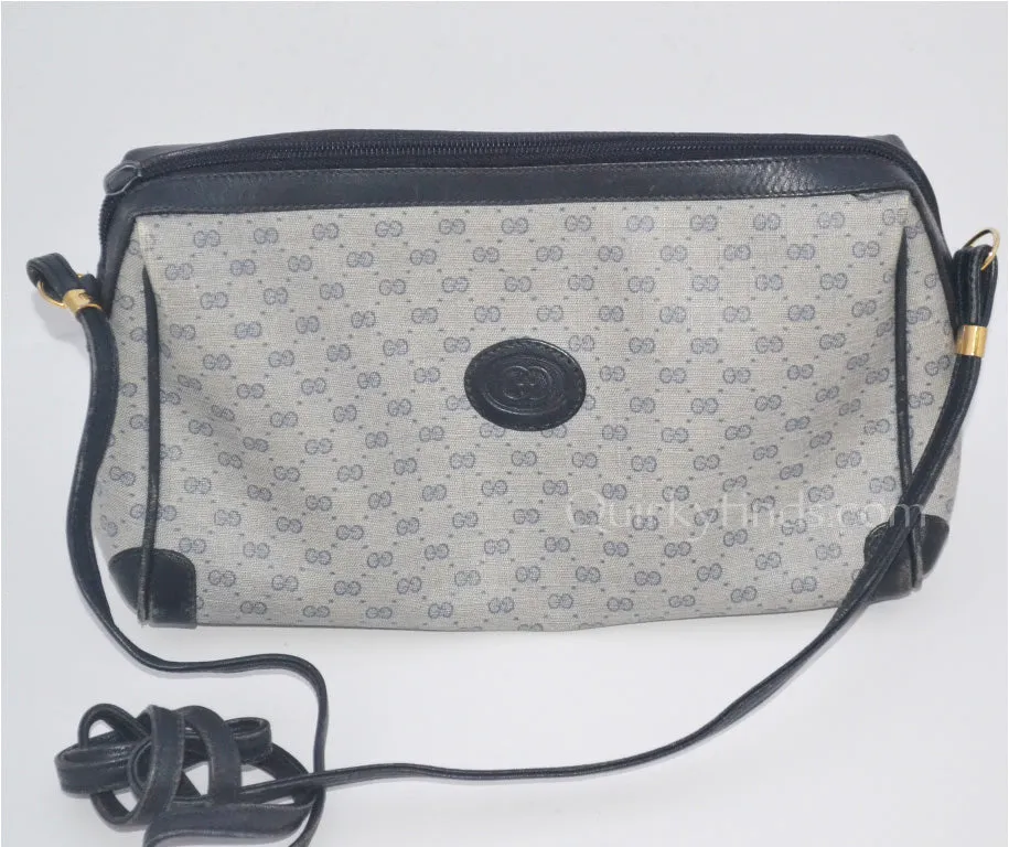 Classic Gucci Blue Monogrammed GG Shoulder Purse