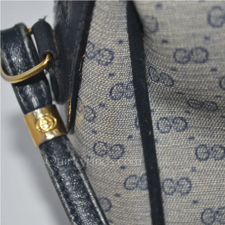 Classic Gucci Blue Monogrammed GG Shoulder Purse