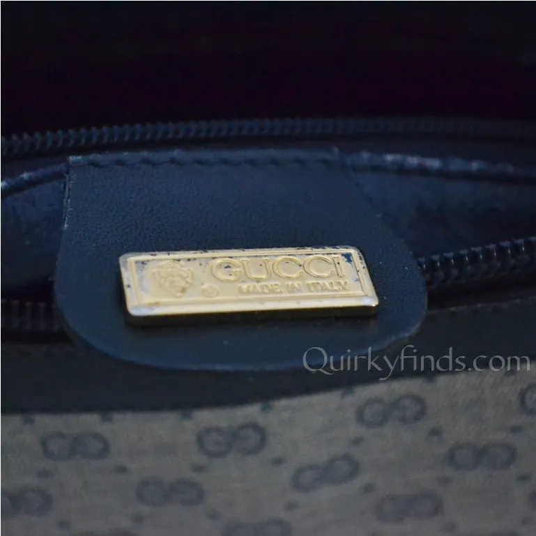Classic Gucci Blue Monogrammed GG Shoulder Purse