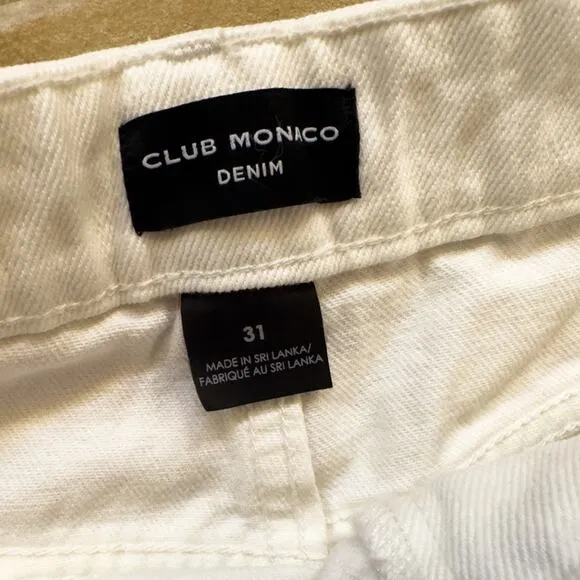 Club Monaco Ecru The Easy Crop Jeans, NWT, Size 31, MSRP $130