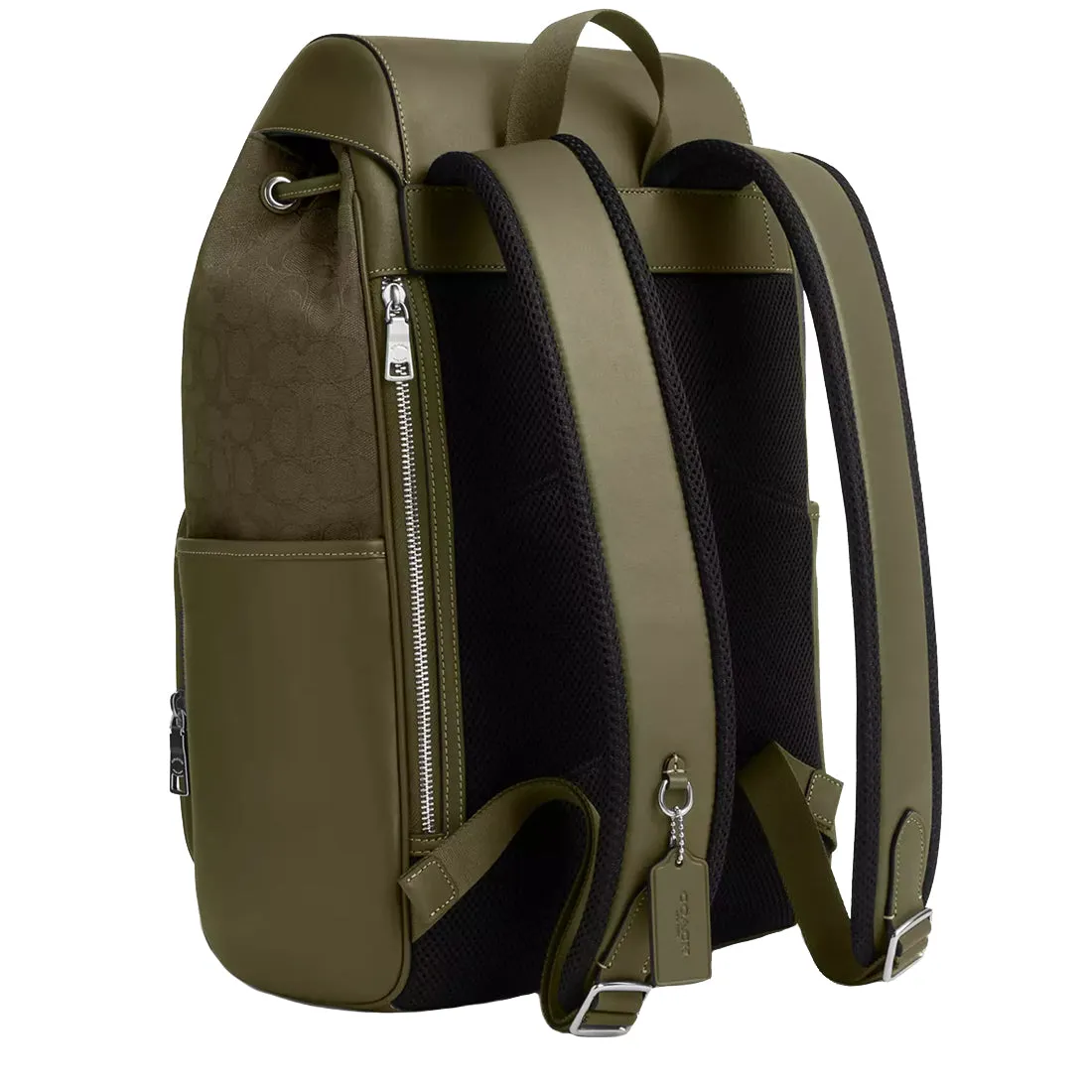 Coach Racer Backpack Bag In Signature Jacquard in Olive Drab/ Olive Drab CW172