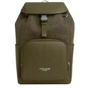Coach Racer Backpack Bag In Signature Jacquard in Olive Drab/ Olive Drab CW172