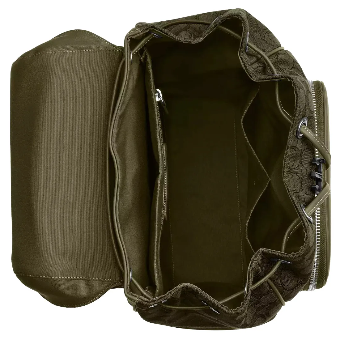 Coach Racer Backpack Bag In Signature Jacquard in Olive Drab/ Olive Drab CW172