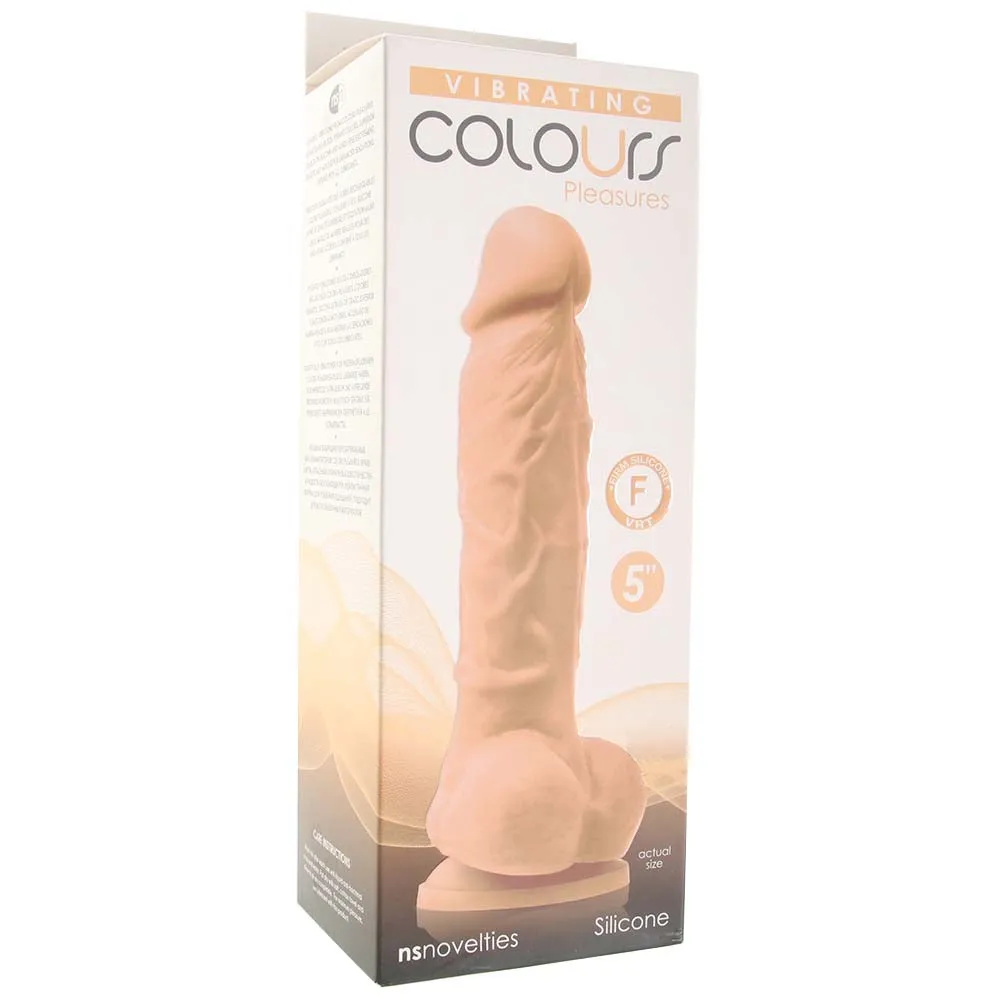Colours Pleasures Vibrating 5" Dildo - White