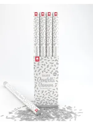 Confetti Cannon - Silver Biodegradable - Large