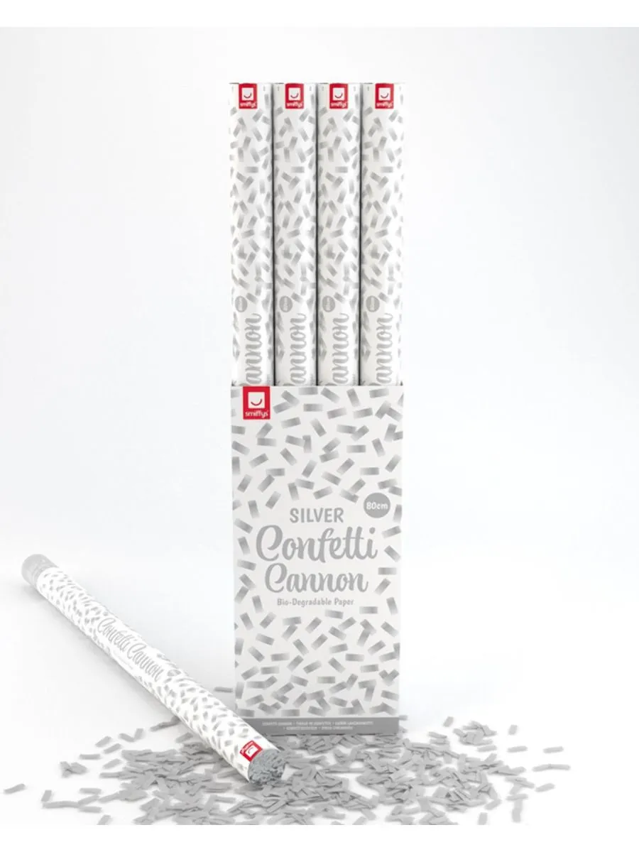 Confetti Cannon - Silver Biodegradable - Large