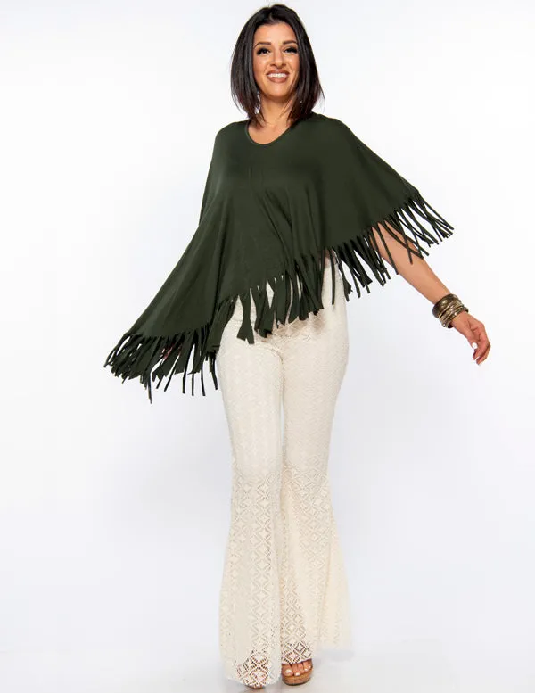 Convertible Fringe Poncho