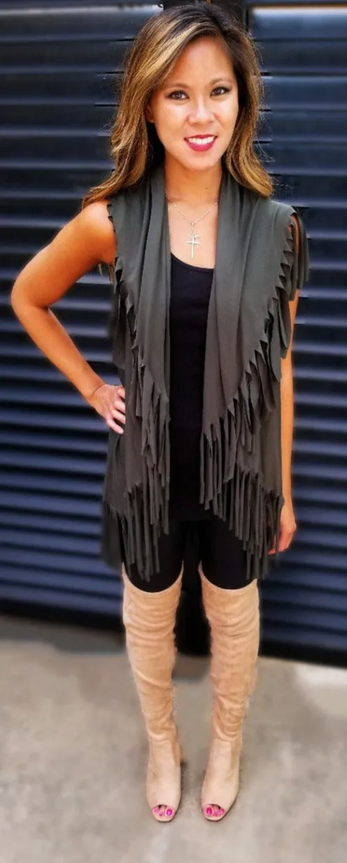 Convertible Fringe Poncho