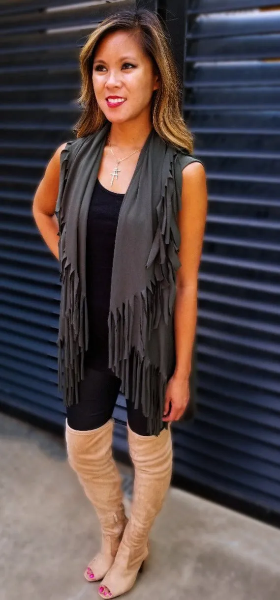 Convertible Fringe Poncho