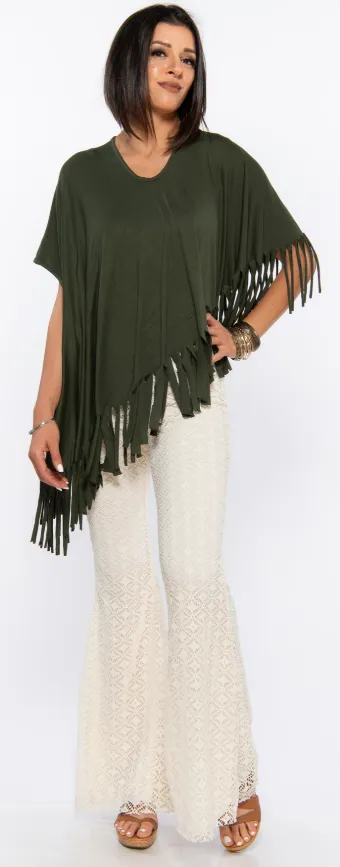 Convertible Fringe Poncho