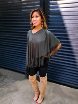 Convertible Fringe Poncho