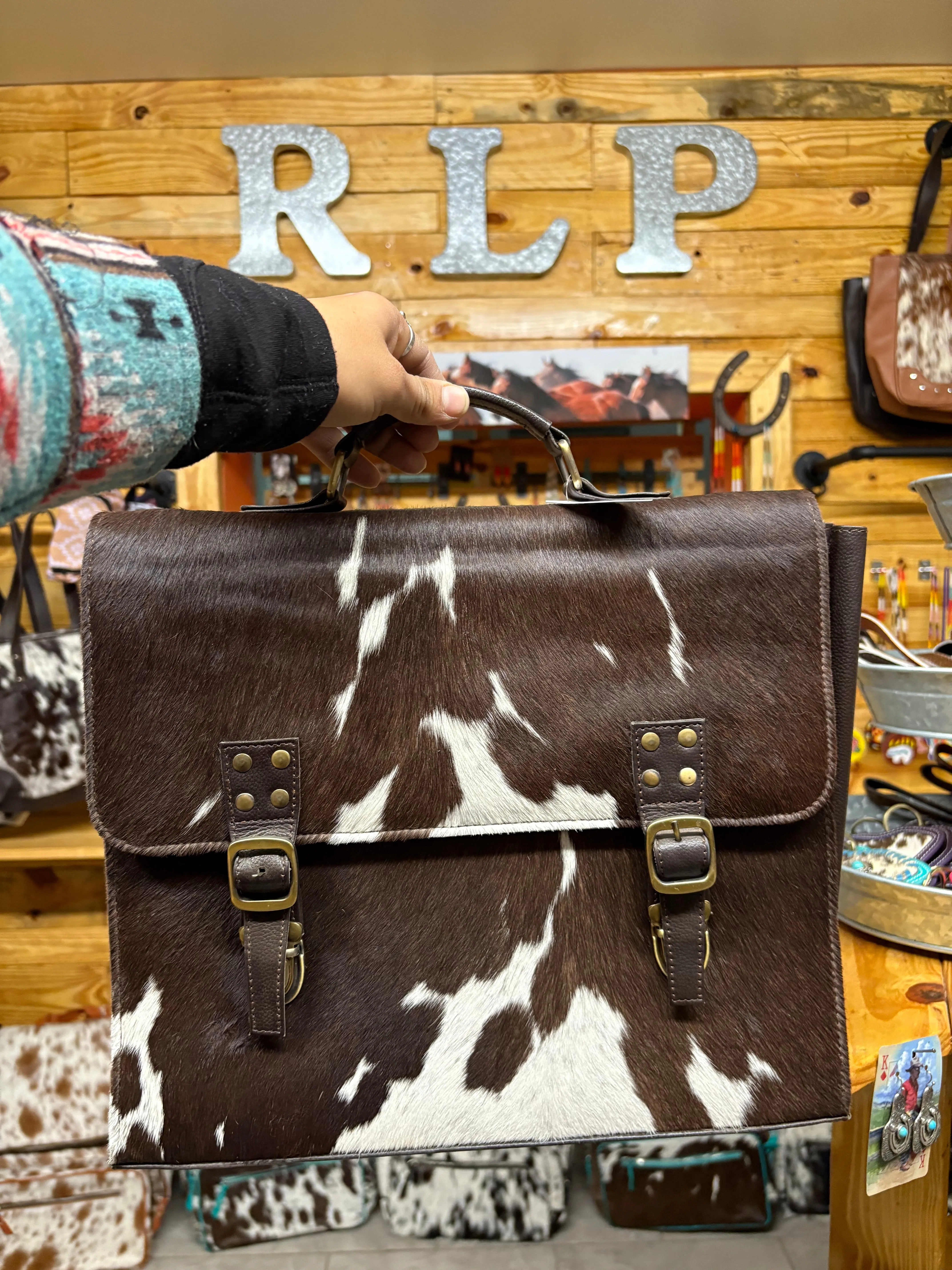 Cowhide Briefcase - Work Bag - Laptop